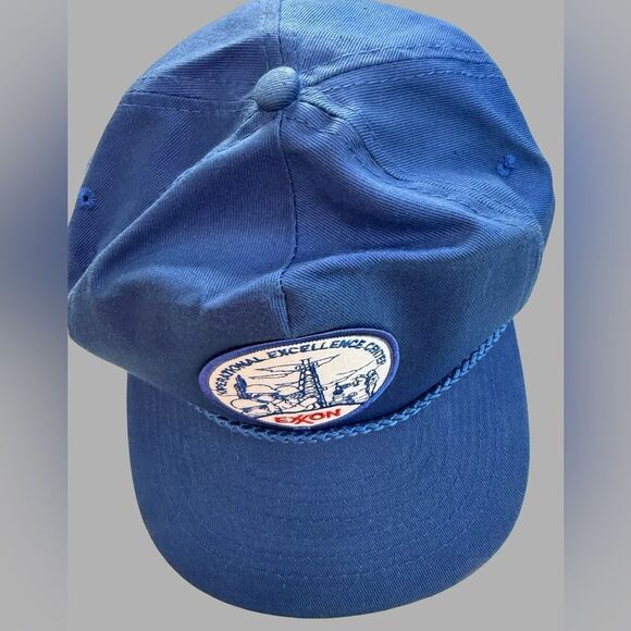 Vintage Exxon Oilfield Hat Cap Operational Excellence Center Promo Blue The Game - Picture 2 of 7